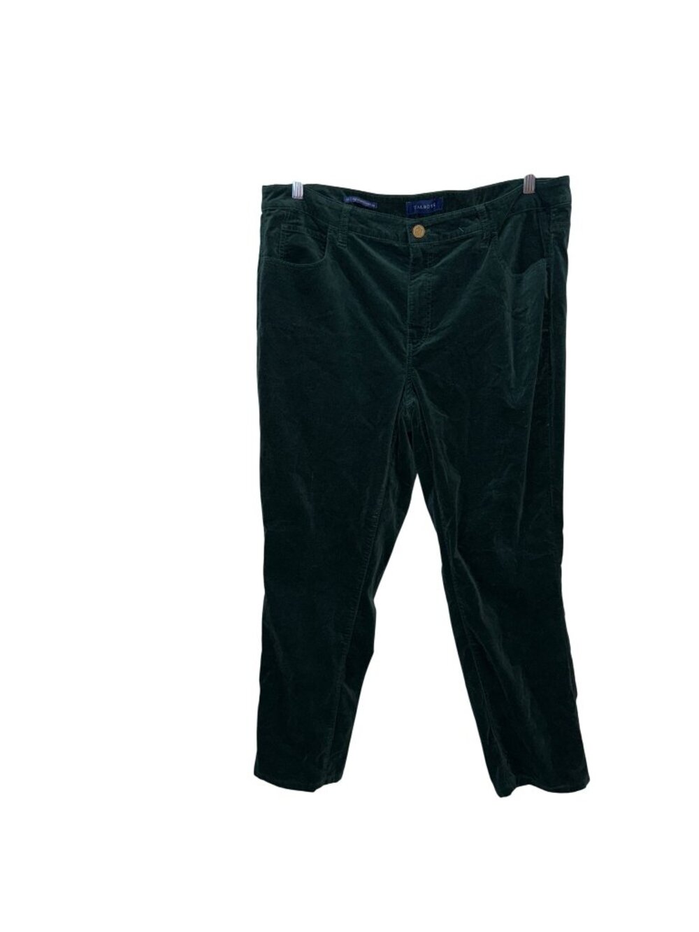 Talbots Womens Green Straight-Leg Corduroy Velvet Pants Size 16W